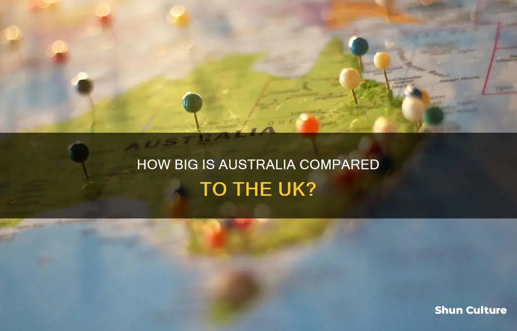 what is the size of australia compared to uk