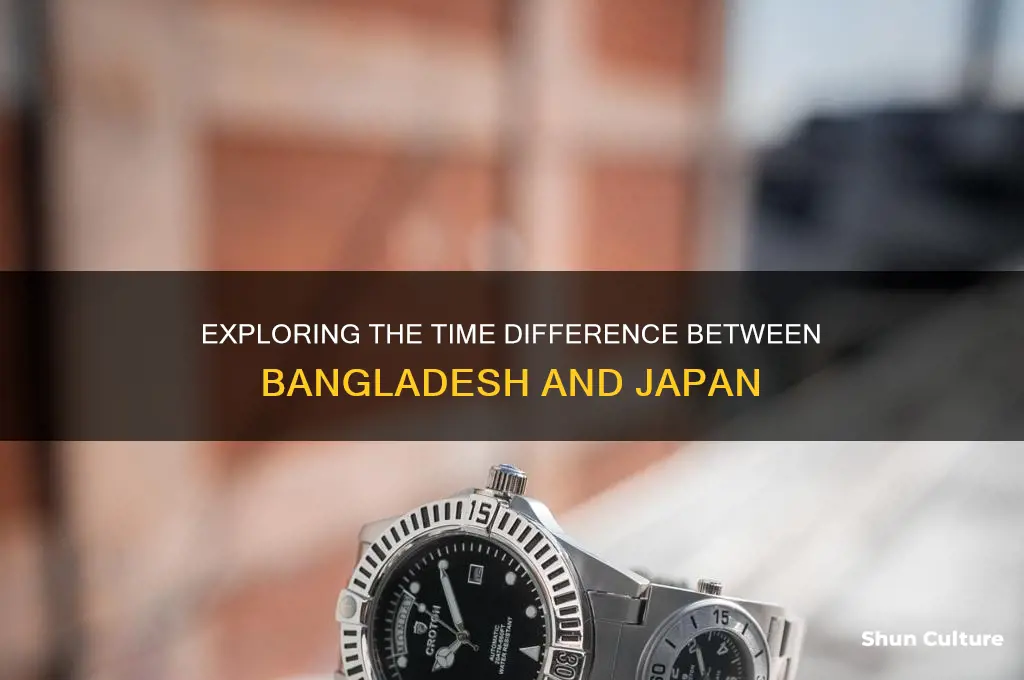 what is the time difference between bangladesh and japan