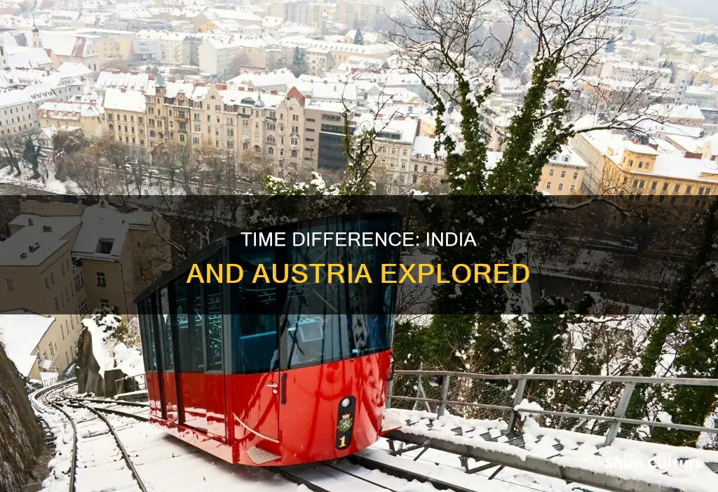 what is the time difference between india and austria