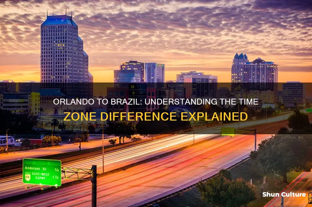 what is the time difference between orlando and brazil