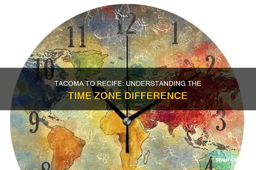what is the time difference between tacoma & recife brazil