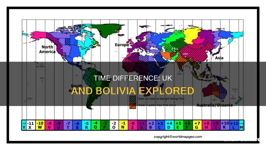 what is the time difference between uk and bolivia