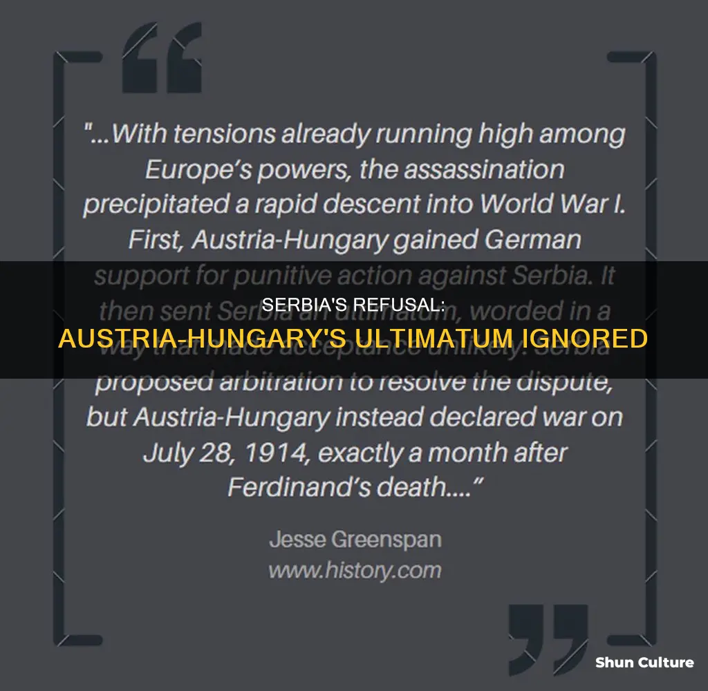 what is the ultimatum serbia refused from austria hungary