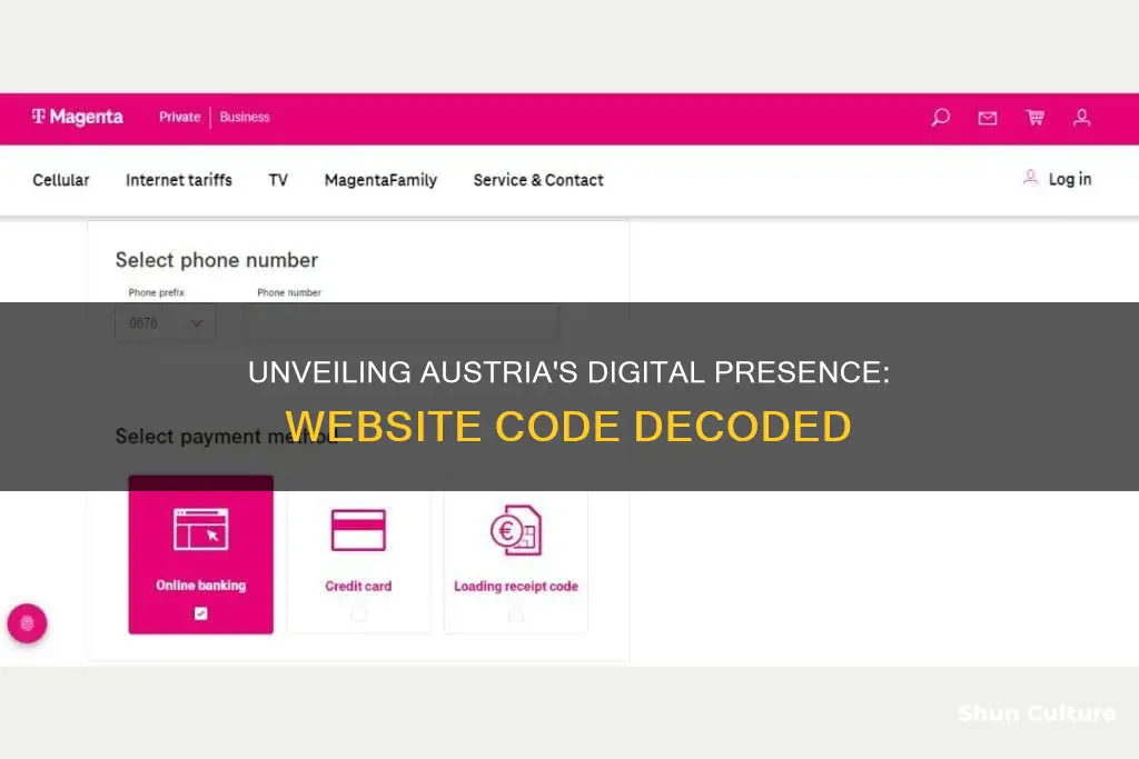 what is the website code for austria