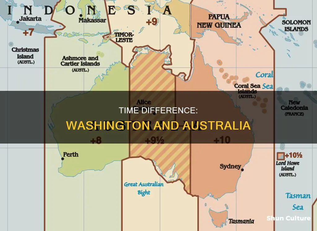 what is thetime difference between washington state and australia
