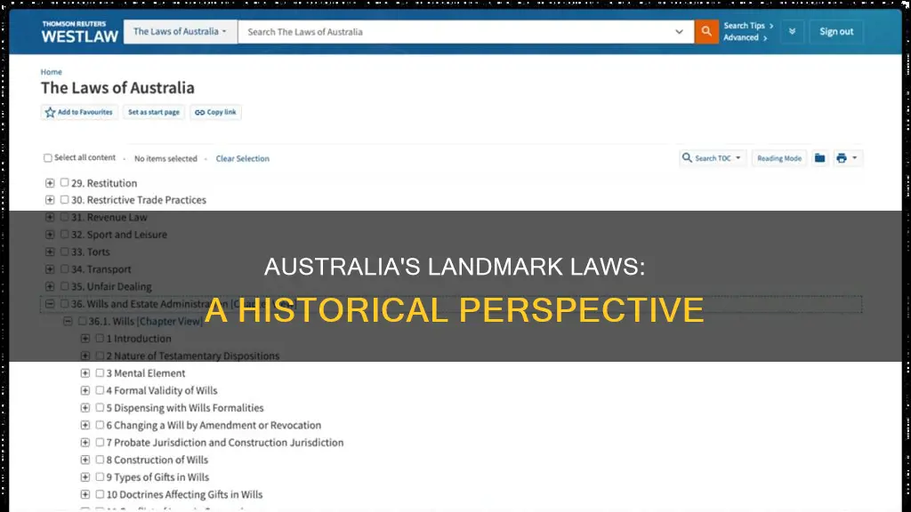 what isan important law that was made in australia