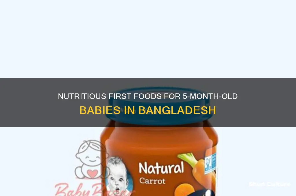 what kind of food give 5 month baby in bangladesh