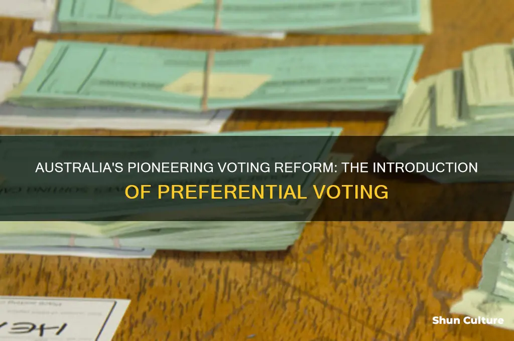 what major voting reform was first introduced by australia