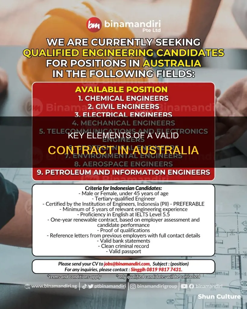 what makes a contract valid australia