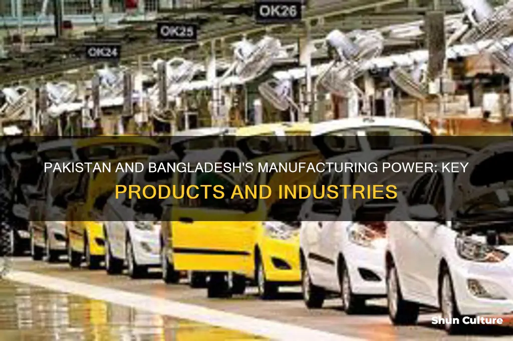 what manufactured products are produced in pakistan and bangladesh