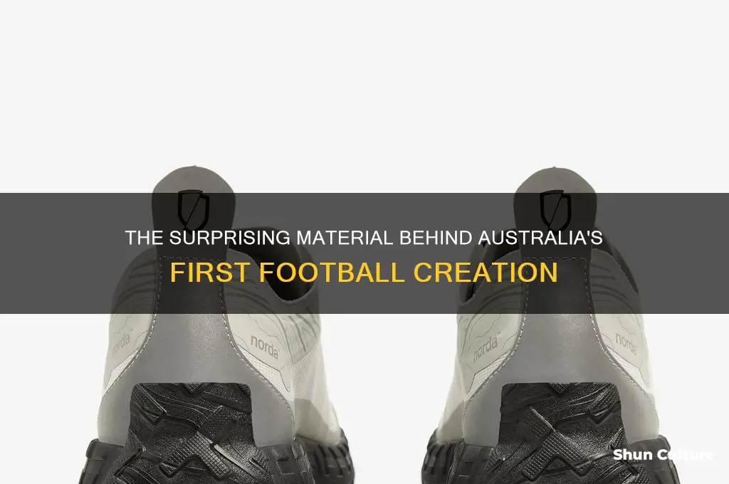 what material was the first australian rulesfootball made of