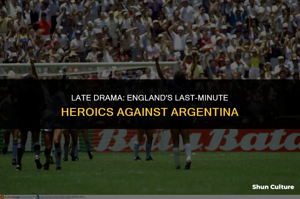 what minute did england score last vs argentina