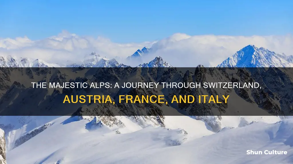 what mountain chain runs through switzerland austria france and ital