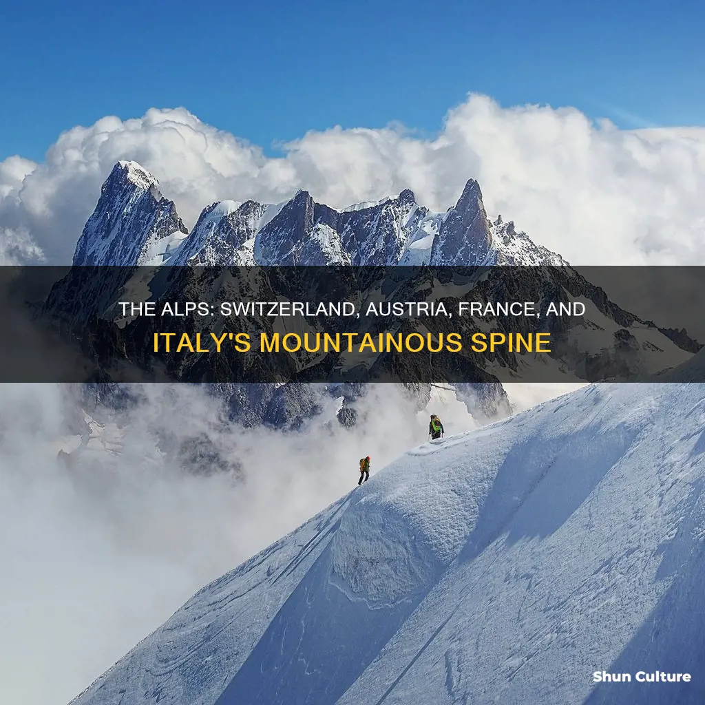 what mountain chain runs through switzerland austria france and ital