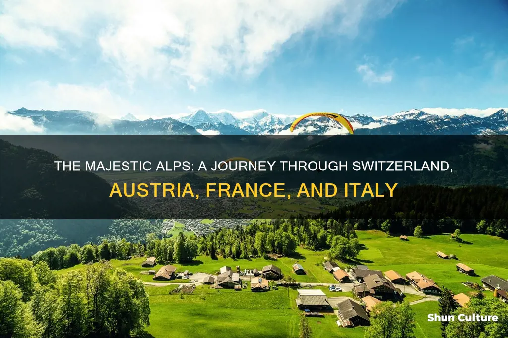 what mountain range runs through switzerland and austria france italy