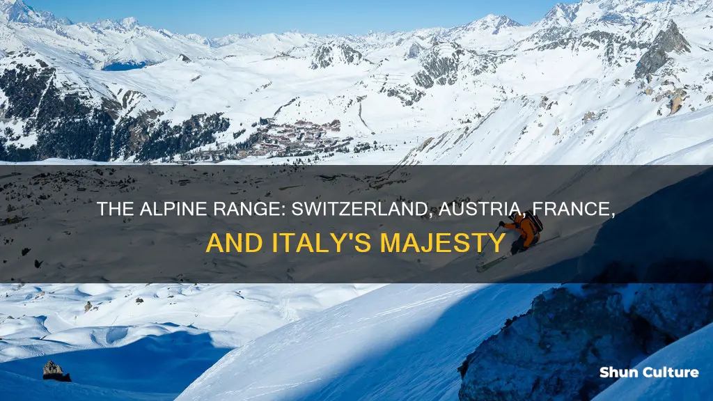 what mountain range runs through switzerland and austria france italy