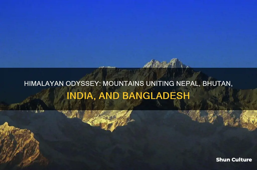 what mountains run through nepal bangladesh bhutan and india