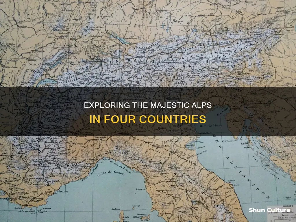what mountian chain runs through switzerland austri france and italy