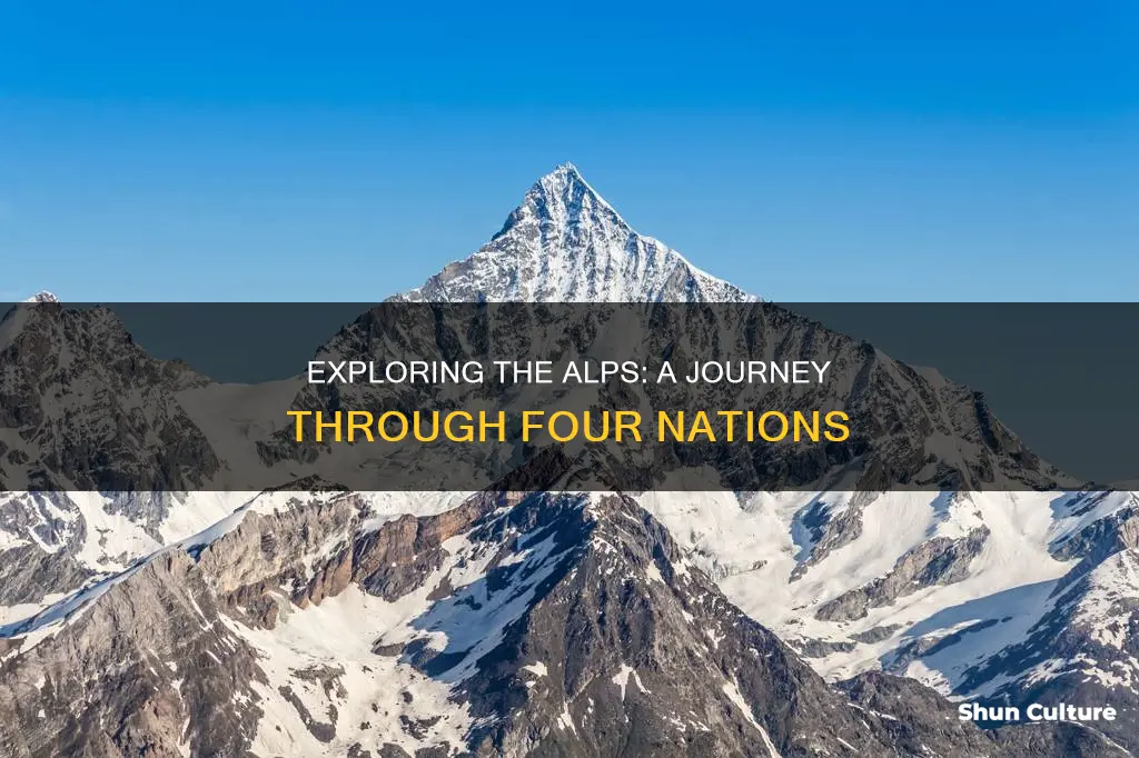 what moutain chain runs through switzerland austria france and italy