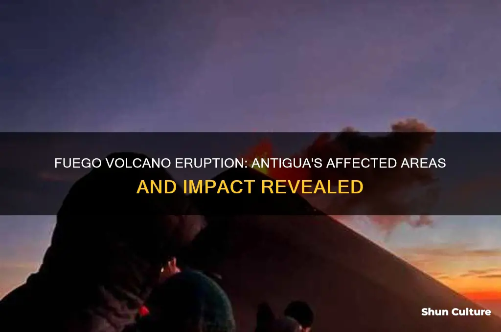 what part of antigua was affected by fuego volcano eruption