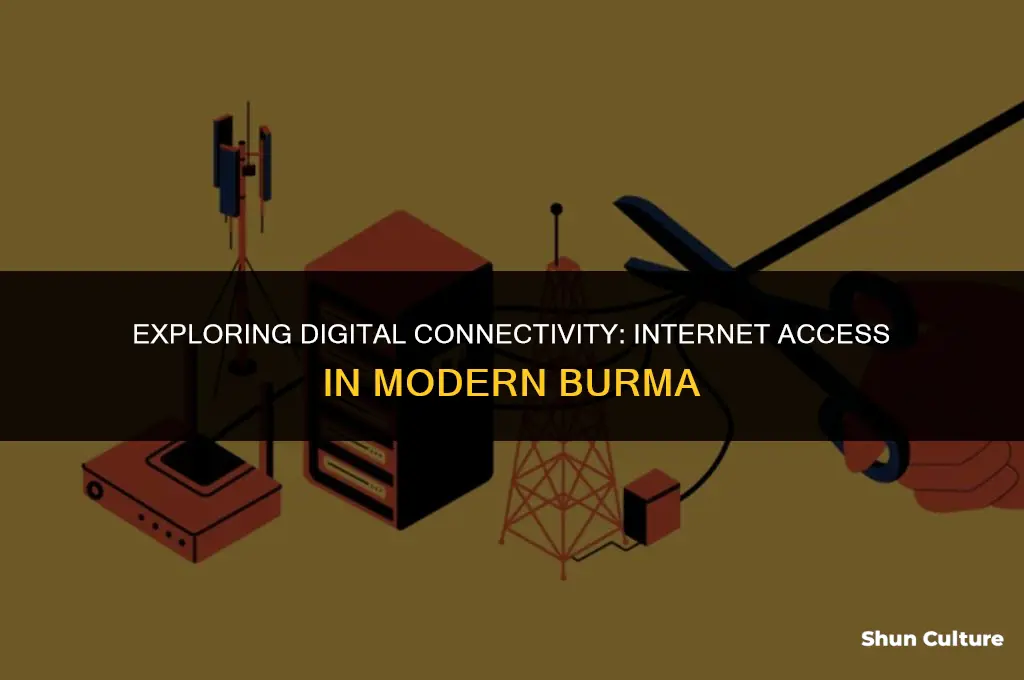 what percent of burmas is connected to the internet