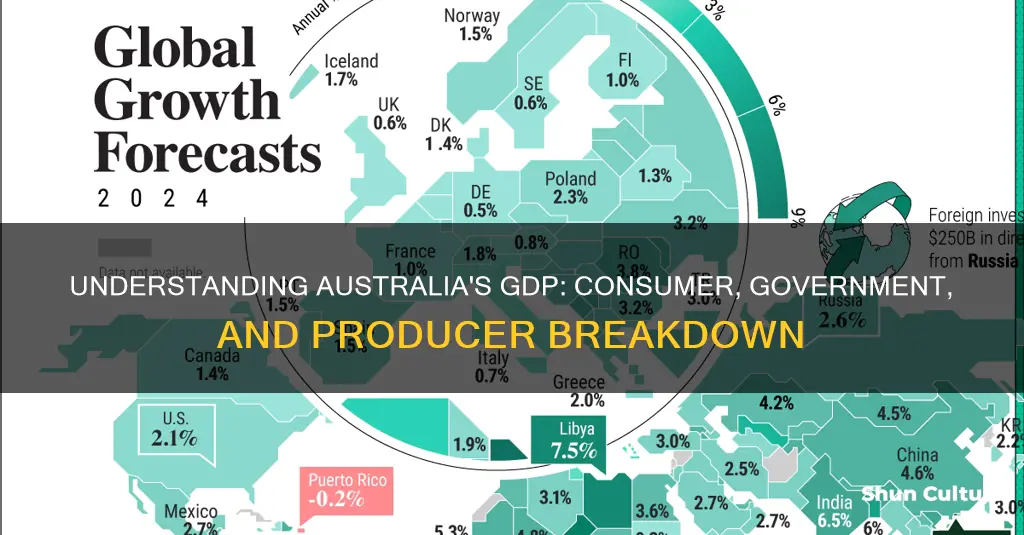 what percentage of australian gdp is consumer government and producer