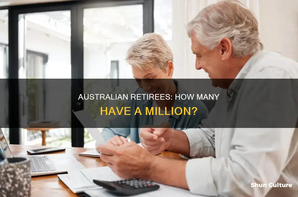 what percentage of australian retirees have a million dollars