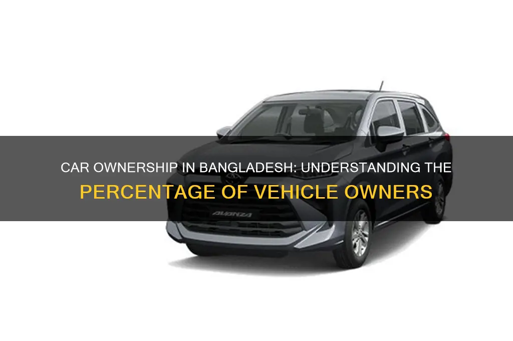 what percentage of people have a car in bangladesh