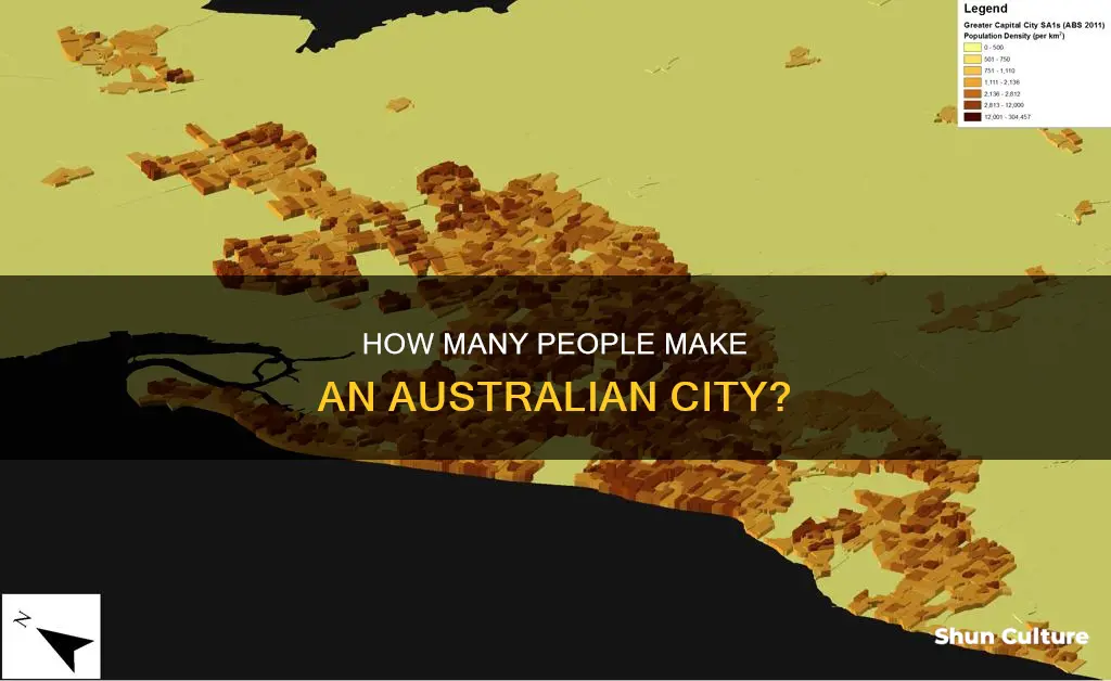 what population makes a city in australia