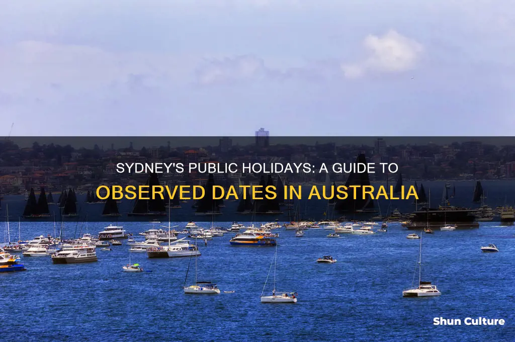 what public holidays are observed in sydney australia