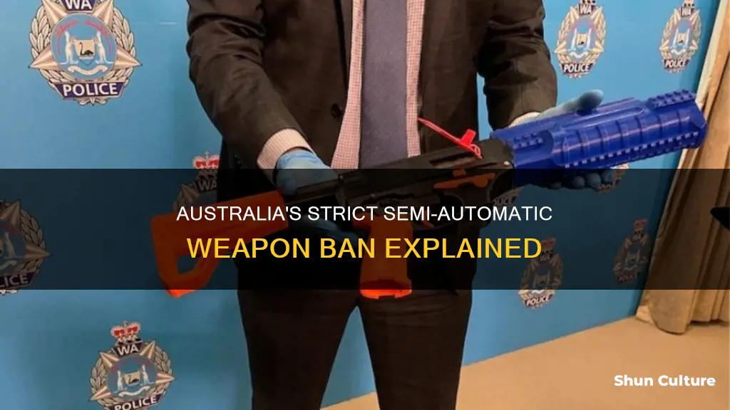 what semi automatic weapons are banned in australia