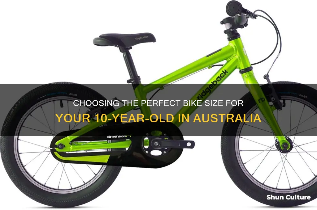 what size bike for 10 year old australian