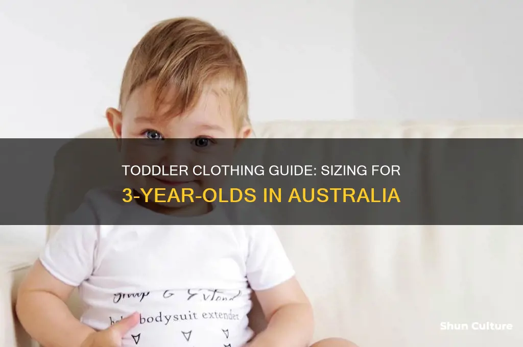 what size does a 3 year old wear australia