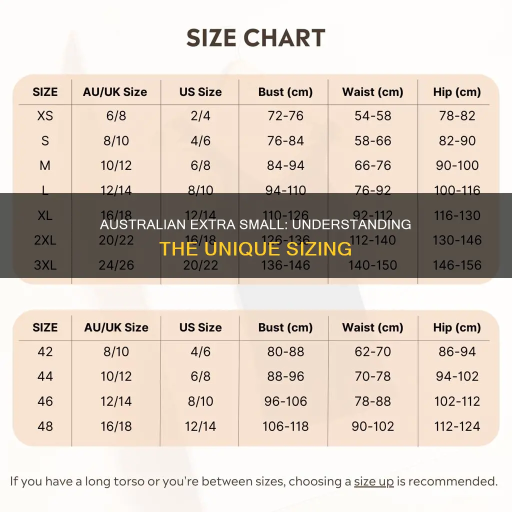 what size is extra small in australia