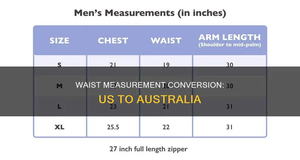 what size is us 40 waist pants mens in australia