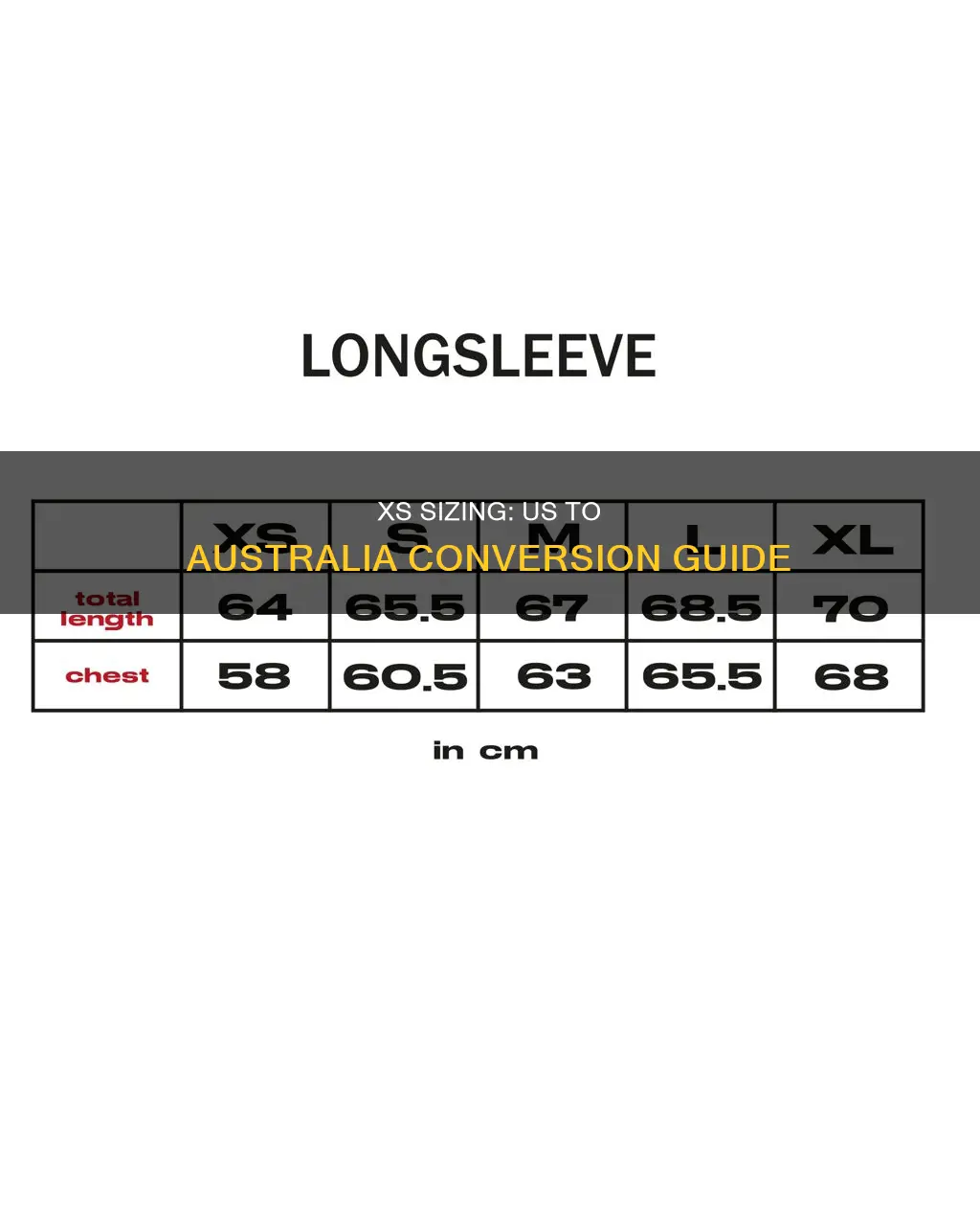 what size is us xs in australia