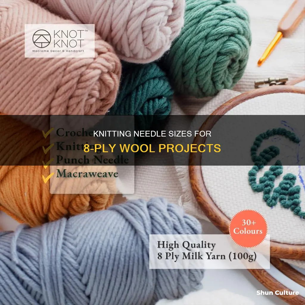 what size knitting needles for 8 ply wool australia