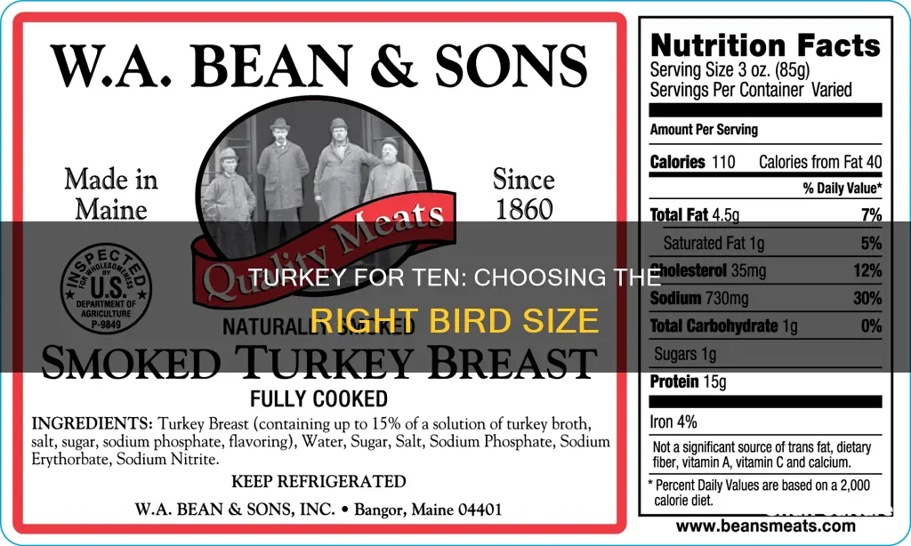 what size turkey for 10 adults australia