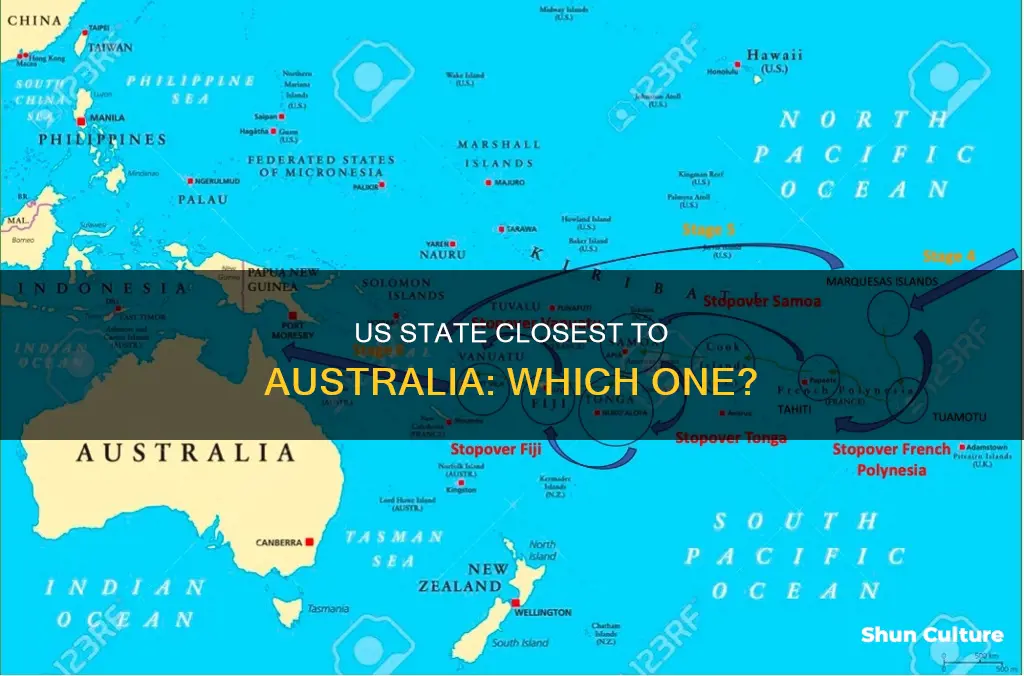 what state in the united states lies closest to australia