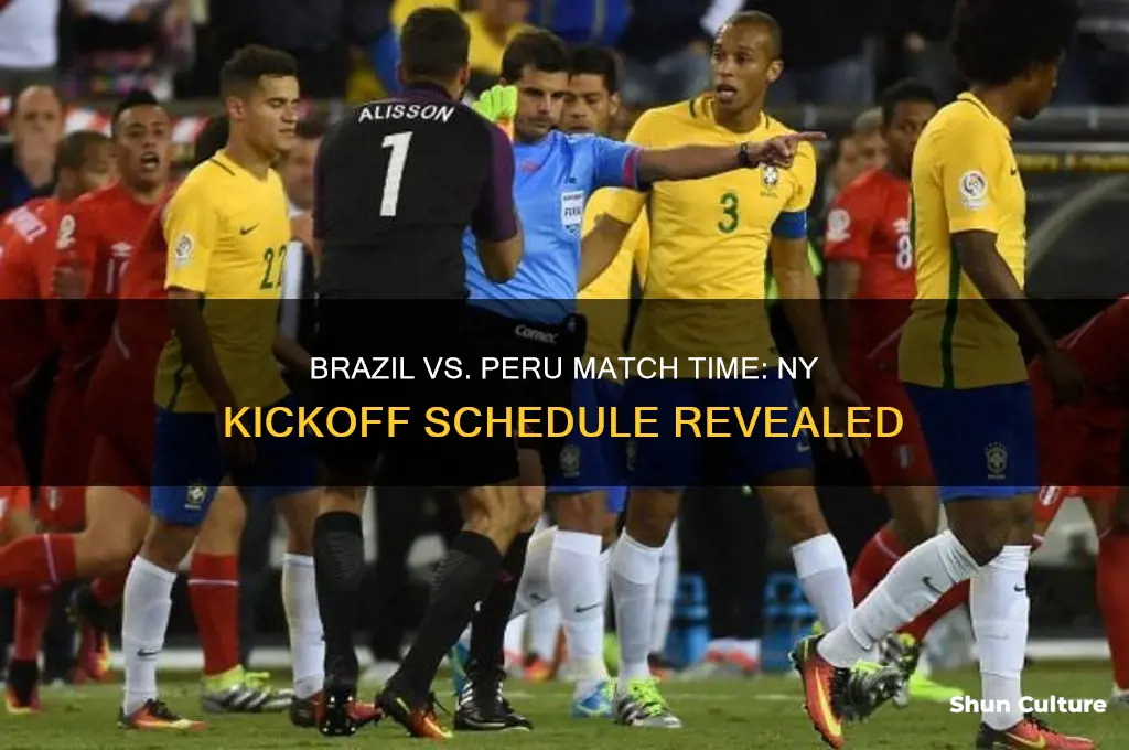 what time brazil and perue are playing in ny time