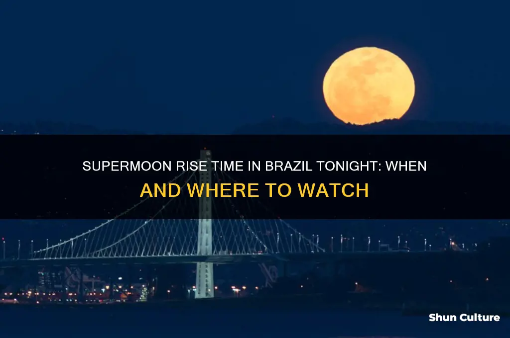 what time does the supermoon rise in brazil in tonight