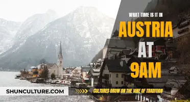 Time in Austria: 9 AM, Central European Time