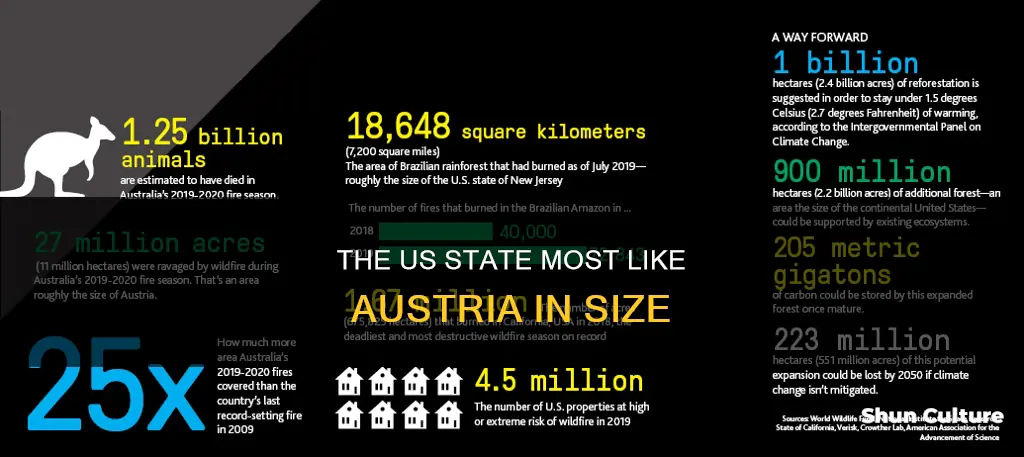 what us state is closest in size to austria