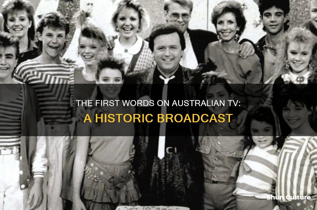 what was the first sentence spoken on australian television