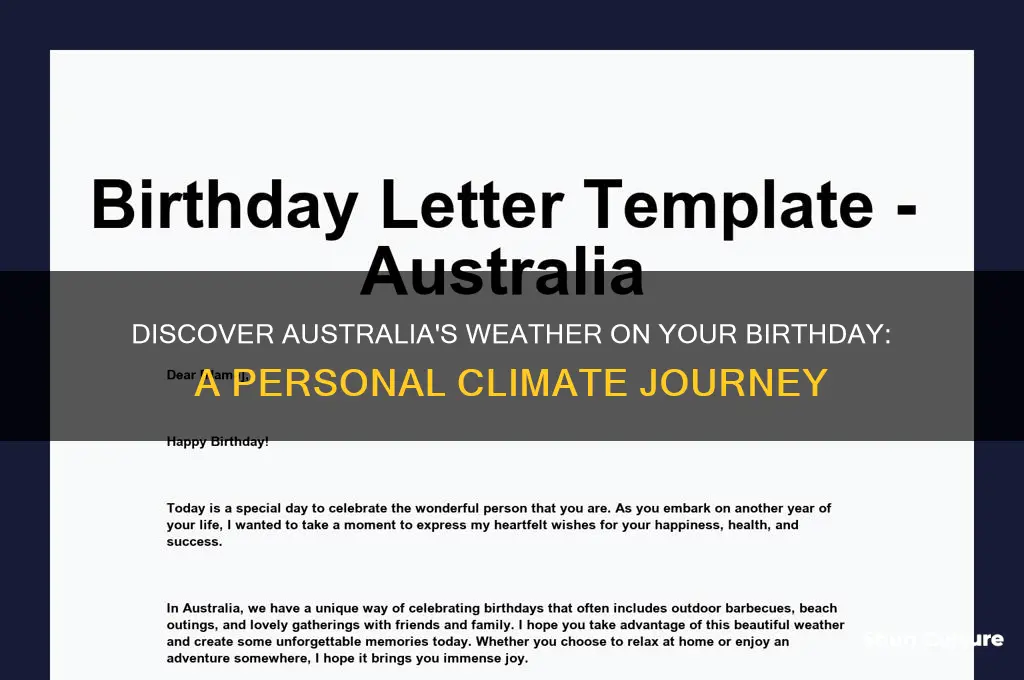 what was the weather like on my birthday australia