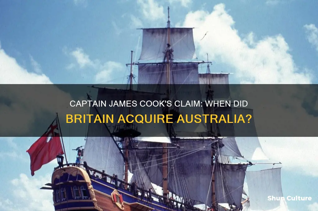 what year did captain james cook claimed australia for britain