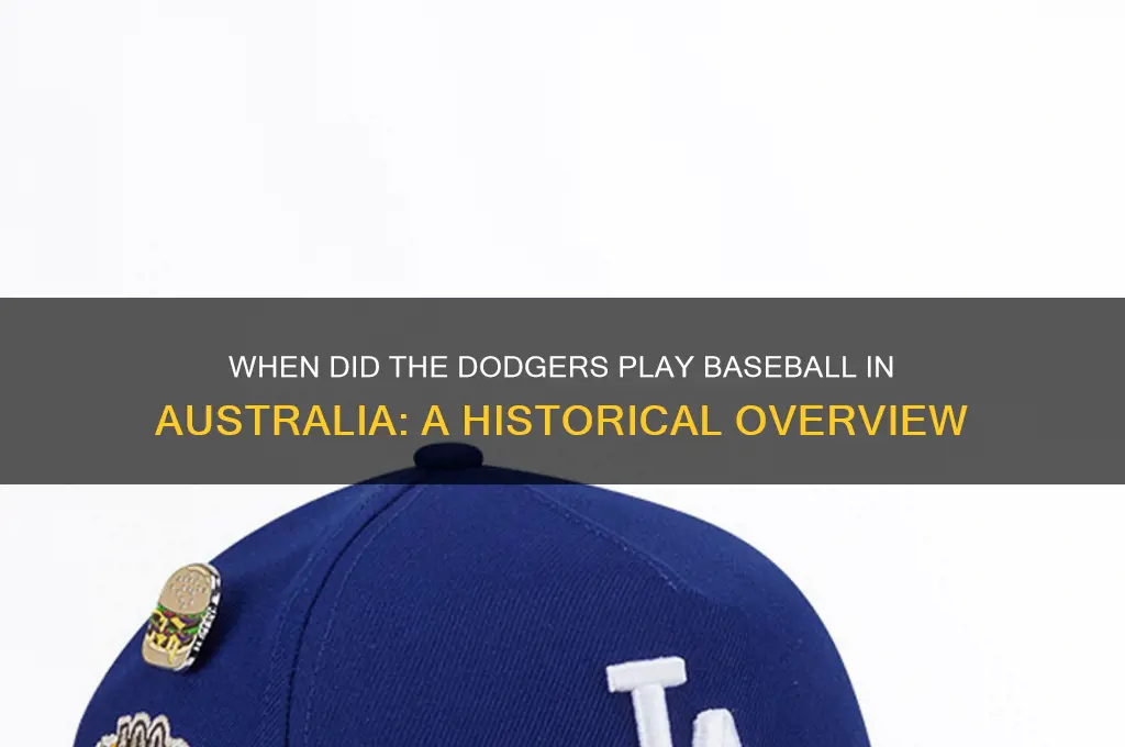 what year did dogers play in australia