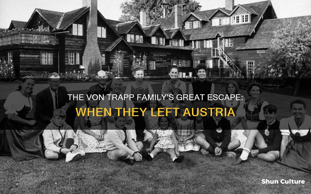 what year did the von trapp family leave austria