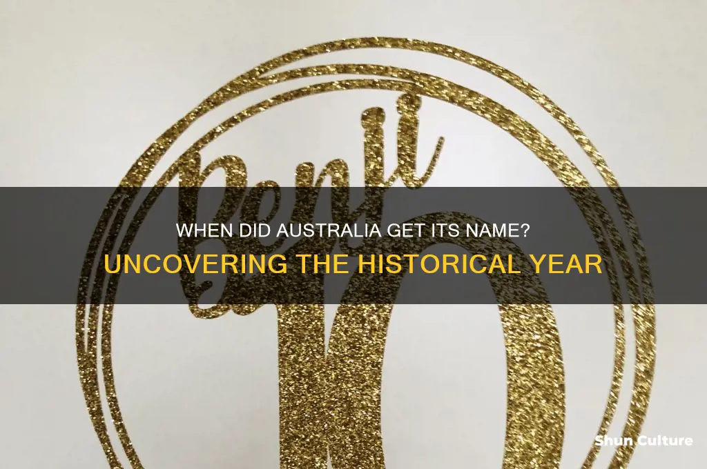 what year was australia named