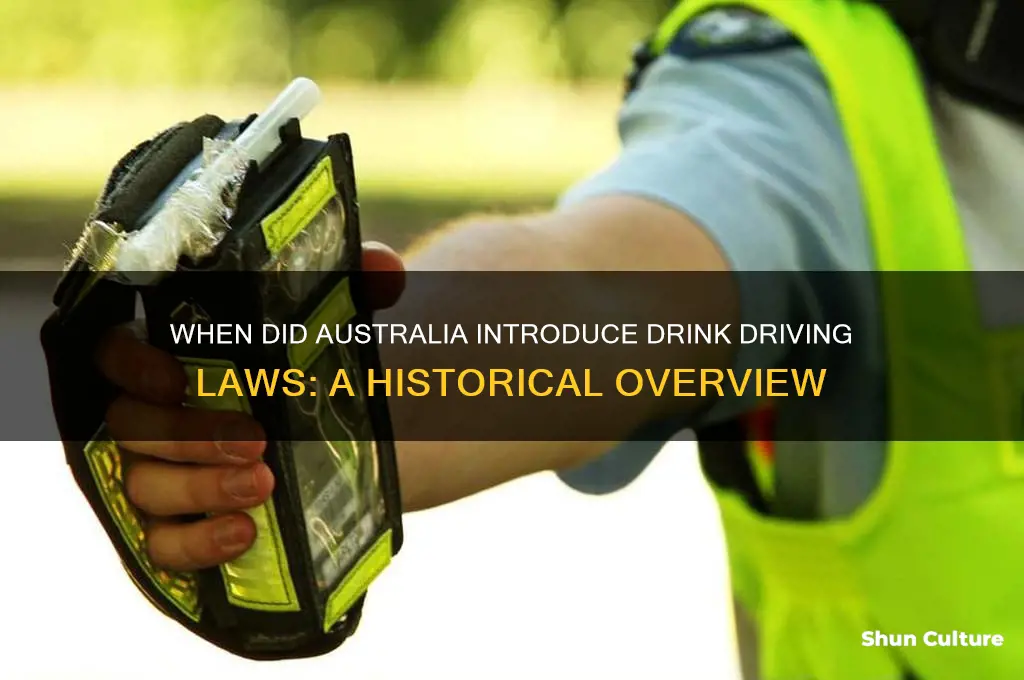 what year was drink driving law introduced in australia